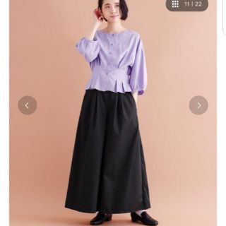 メルロー(merlot)のメルロー　プリーツ切替ワイドパンツ　新品未使用(その他)