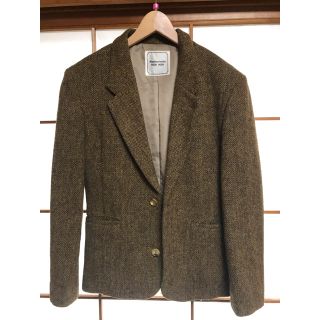 ハリスツイード(Harris Tweed)の☆美品 古着 ハリスツイード テーラードジャケット ウール100% ブラウン(テーラードジャケット)