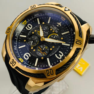 インビクタ(INVICTA)の【新品】インビクタ 腕時計 Gold ゴールド ブラック クロノグラフ メンズ(腕時計(アナログ))