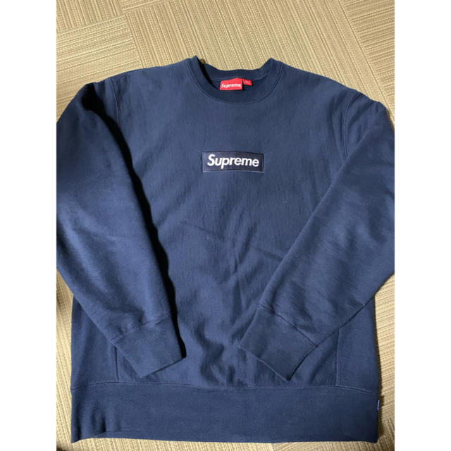 18AW Supreme Box Logo Crewneck XL Navy