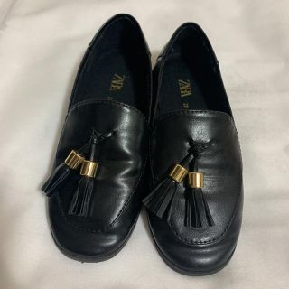 ザラキッズ(ZARA KIDS)の黒 タッセルシューズ(ローファー)