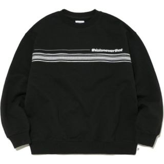 【新品】thisisneverthat ブラックストライプトレーナー L(スウェット)