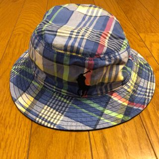 ラルフローレン(Ralph Lauren)の新品 ラルフローレン キッズ ハット 帽子 リバーシブル チェック 紺色 ポロ(帽子)