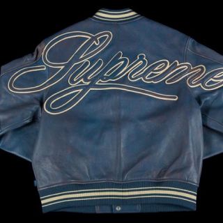 Supreme(レザージャケット ・ ブルー・ネイビー/青色系)の Supreme(レザージャケット ・ ブルー・ネイビー/青色系)の
