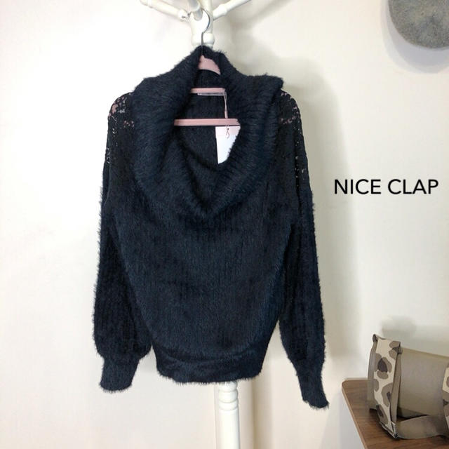 NICE CLAUP(ナイスクラップ)の②7・ゆったりタートル セーター⭐︎肩レース⭐︎新品 レディースのトップス(ニット/セーター)の商品写真