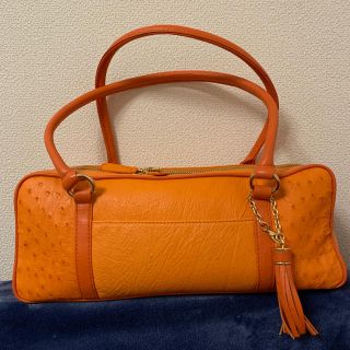【新品未使用】HAMANO オーストリッチ サイドボストン ショルダーバッグ