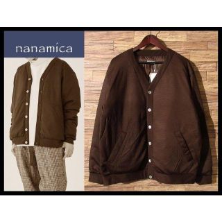 ナナミカ(nanamica)の新品 定4.6万 ナナミカ 19AW 高機能 光電子 ダウン カーディガン 茶L(カーディガン)