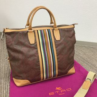 ETRO ペイズリー×マルチカラー特大バッグ(ボストンバッグ)