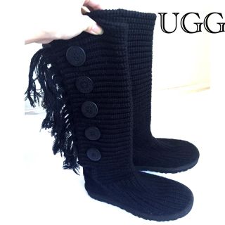 アグ(UGG)のUGG 22.0 ニットブーツ フリンジ(ブーツ)