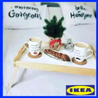 イケア(IKEA)のIKEA DJURA ジューラ ベッドトレイ ゴムノキ (コーヒーテーブル/サイドテーブル)