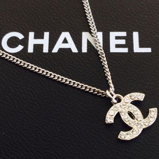 シャネル(CHANEL)のCHANEL ラインストーンネックレス(ネックレス)