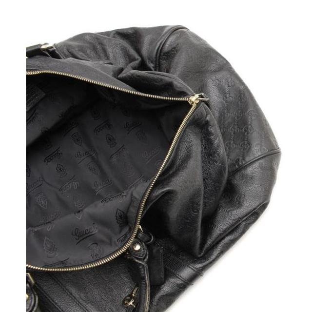 GUCCI - GUCCIグッチGG柄シマレザー皮革ドラムボストンバッグ GUCCI - GUCCIグッチGG柄シマレザー皮革ドラムボストンバッグ