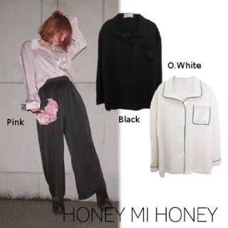 ハニーミーハニー(Honey mi Honey)の最終値下げ honey mi honey サテンパジャマシャツ ピンク(シャツ/ブラウス(長袖/七分))