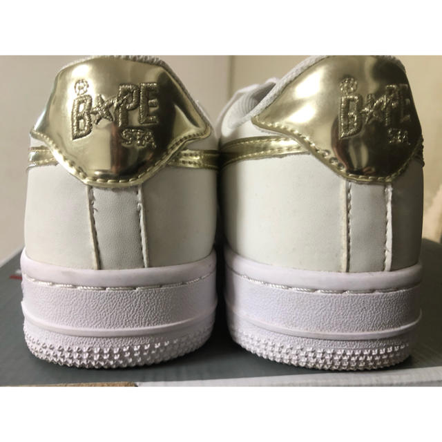 A BATHING APE(アベイシングエイプ)のAPE BAPESTA 白×銀 US8.5 美品 メンズの靴/シューズ(スニーカー)の商品写真