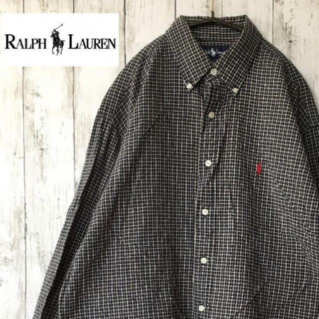 Ralph Lauren(ラルフローレン)のmero様専用【古着】ラルフローレン チェック柄 ワイシャツ 刺繍ロゴ ビック メンズのトップス(シャツ)の商品写真