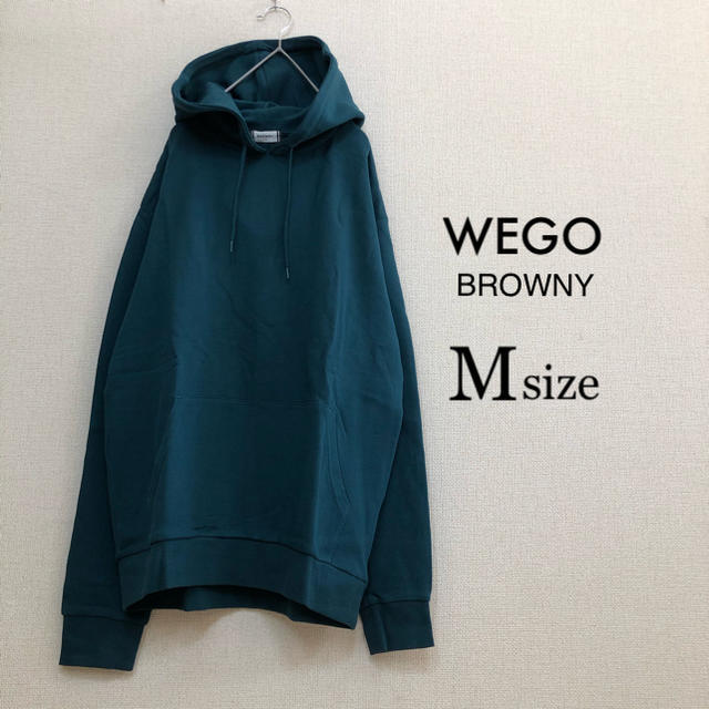 WEGO(ウィゴー)のMサイズWEGO BROWNY⭐️新品⭐️裏毛プルパーカーグリーン メンズのトップス(パーカー)の商品写真