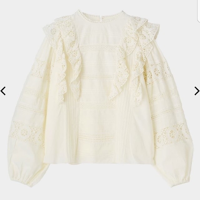 [新品未使用]　　MOUSSY　COTTON LACE RUFFLE　ブラウス