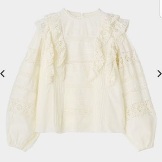 マウジー(moussy)の[新品未使用]　　MOUSSY　COTTON LACE RUFFLE　ブラウス　(シャツ/ブラウス(長袖/七分))