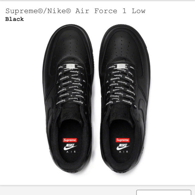 Supreme nike air force 1 黒 27.5 us9.5靴/シューズ