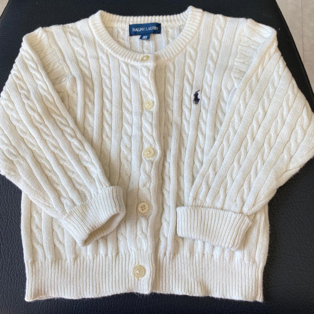 Ralph Lauren(ラルフローレン)のラルフローレン カーディガン 80 ホワイト キッズ/ベビー/マタニティのベビー服(~85cm)(カーディガン/ボレロ)の商品写真