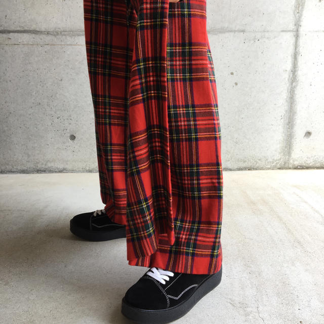 COMME des GARCONS - ヴィンテージ 古着 チェックパンツ 赤 ワイド