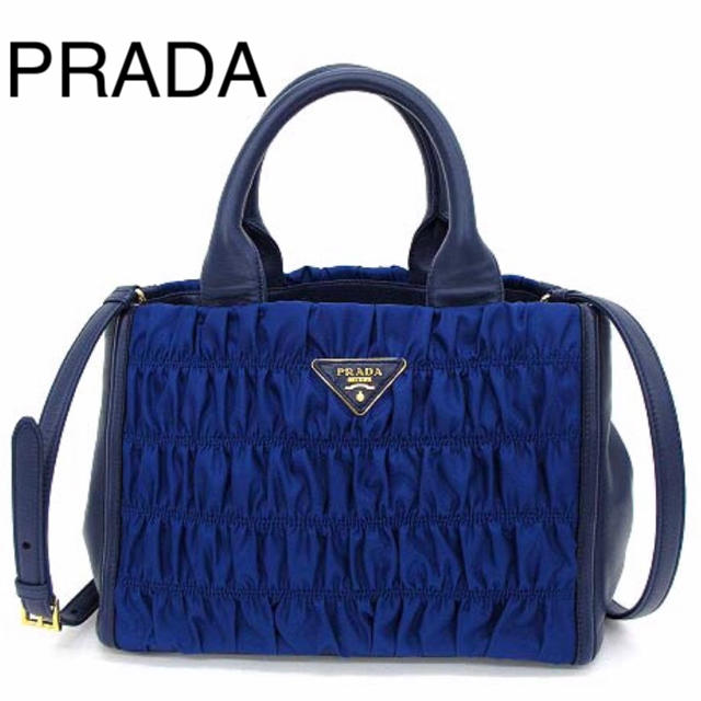 輝く高品質な PRADA プラダ - PRADA ナイロン×レザー ショルダーバッグ