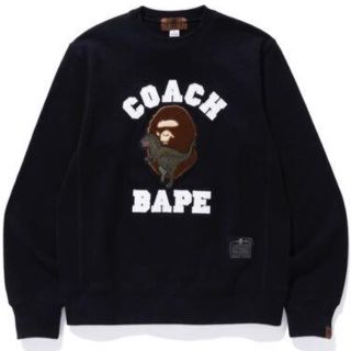 アベイシングエイプ(A BATHING APE)のBape Coach XL  スウェットトレーナー 黒(スウェット)