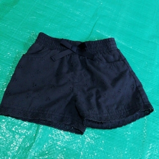 ニシマツヤ(西松屋)のショートパンツ　90　ネイビー　紺　レース　半ズボン　リボン(パンツ/スパッツ)