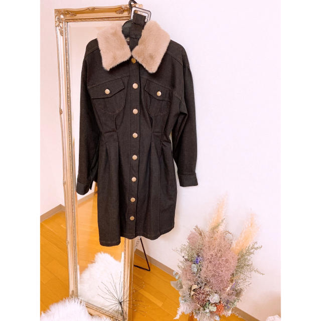 herlipto Belted Denim Mini Dress デニムワンピの通販 by 💌|ラクマ