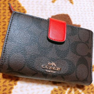 コーチ(COACH)のコーチ 二つ折り財布 赤 レッド トゥルーレッド(財布)