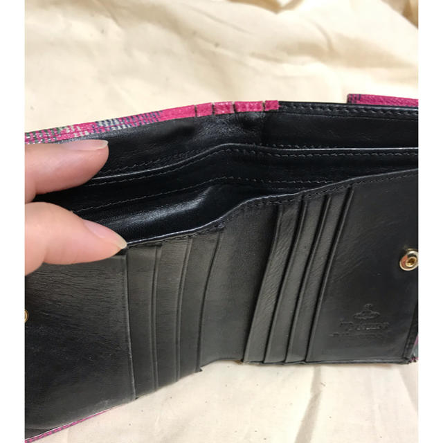 Vivienne Westwood(ヴィヴィアンウエストウッド)の二つ折り財布（ピンク×チェック） レディースのファッション小物(財布)の商品写真