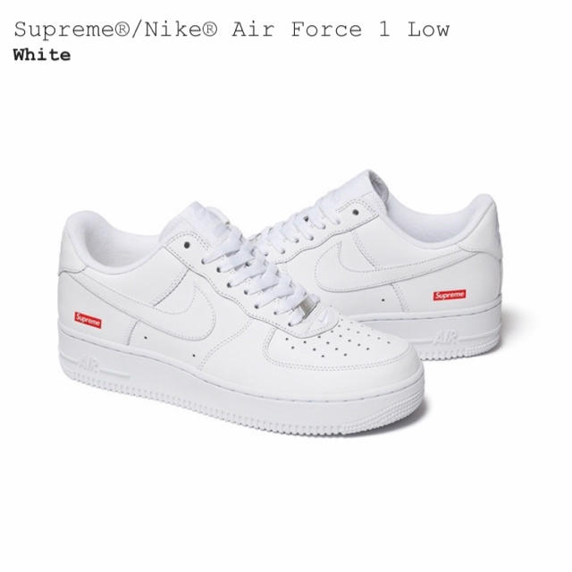 27.5cm Nike Supreme Air Force 1 White