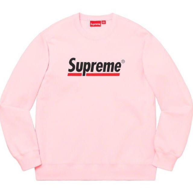 Supreme Underline Crewneck L ピンク 新品未使用