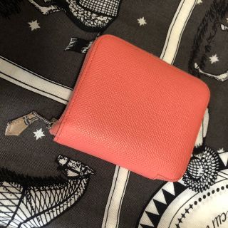 エルメス(Hermes)のエルメス シルクインコンパクト フラミンゴ サーモンピンク(財布)