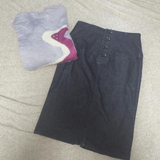 ダブルクローゼット(w closet)のdenim skirt(ひざ丈スカート)