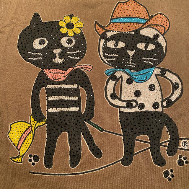 猫柄綿100チェック キッズ/ベビー/マタニティのキッズ服男の子用(90cm~)(Tシャツ/カットソー)の商品写真