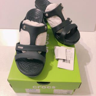 クロックス(crocs)の黒茶2足新品23cm クロックス Cyprus V Heel サイプラス 5.0(サンダル)