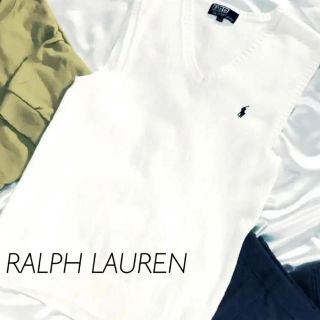 ポロラルフローレン(POLO RALPH LAUREN)のラルフローレン Vネック　ベスト　白　ボーイズ　170(ベスト)