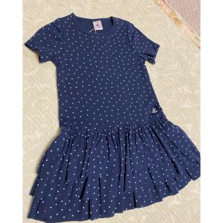 プチバトー(PETIT BATEAU)の最終価格♪新品 Petit Bateau ハート プリント ワンピース(ワンピース)