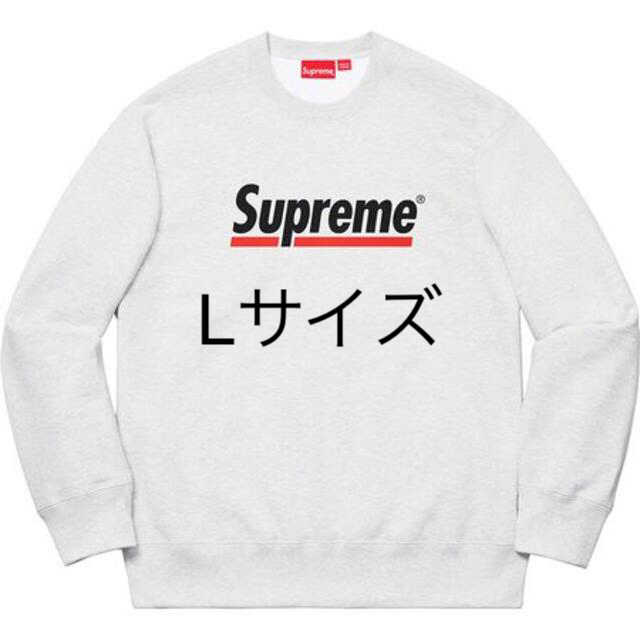 Supreme Underline Crewneck L Greyメンズ