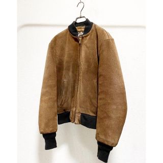 ショット(schott)のvintage ヴィンテージ usa製 レザー スウェット ブルゾン ジャケット(レザージャケット)