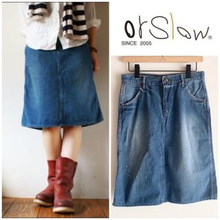 ビームスボーイ(BEAMS BOY)のorSlow 9oz ORIGINAL PAINTER SKIRT サイズ1(ひざ丈スカート)