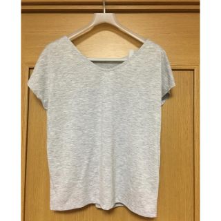 グローバルワーク(GLOBAL WORK)のグローバルワーク Uネック・Vネック 2way Tシャツ グレー(Tシャツ(半袖/袖なし))