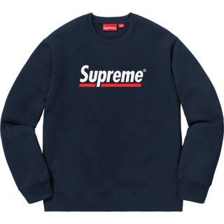 シュプリーム(Supreme)の Supreme  Underline Crewneck Navy Sサイズ(スウェット)