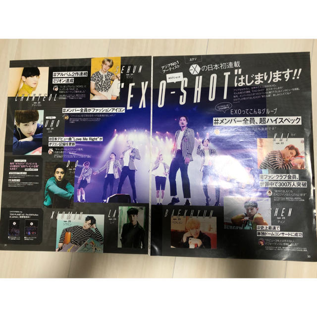 EXO(エクソ)のクリアファイル 切り抜き エンタメ/ホビーのタレントグッズ(アイドルグッズ)の商品写真