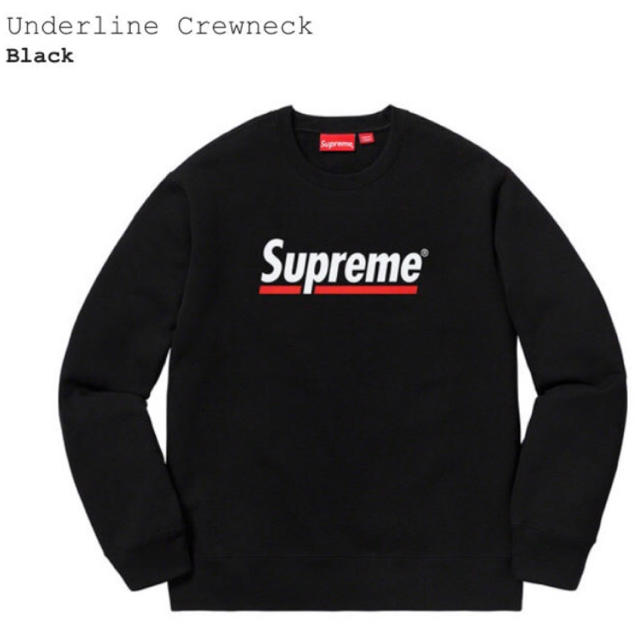 Supreme Underline Crewneck　ブラック XL