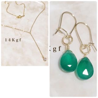 スタージュエリー(STAR JEWELRY)の14Kgf／K14gf 一粒CZダイヤYラインネックレス／一粒ダイヤネックレス(ネックレス)