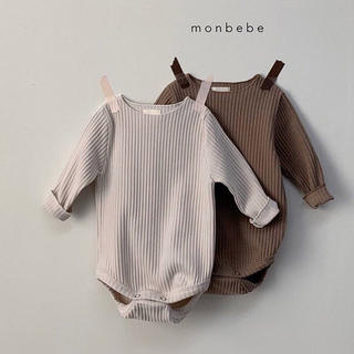 【monbebe】リブロンパース 韓国子供服(ロンパース)