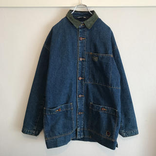 トミーヒルフィガー(TOMMY HILFIGER)の[希少] TOMMY HILFIGER 90s デニム カバーオール  刺繍ロゴ(Gジャン/デニムジャケット)