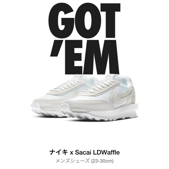 Nike sacai LD Waffle 26cm US8靴/シューズ